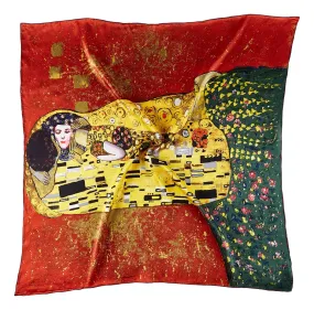 Large Square Silk Scarf Classic Painting The Kiss By Klimt SZD208