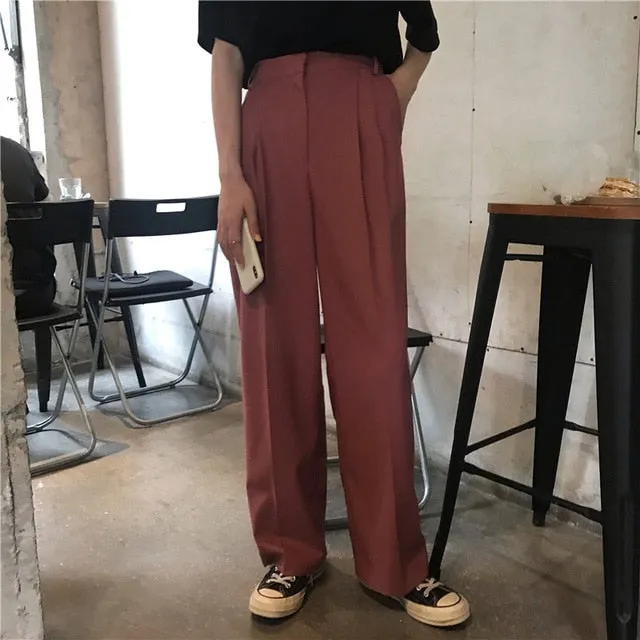 2021 HziriP Women Large Size Casual Wide Leg Trousers Sizes S -L