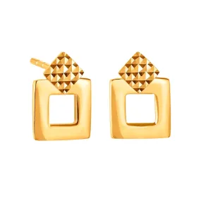 916 Gold Detachable Squares Earrings