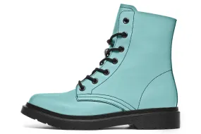 Aqua Mist Boots - Vegan Leather Doc-Style Boots with Durable Stitched on Soles