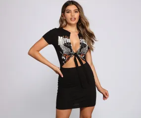 Baddie Chic Tie Charming Front Mini Dress