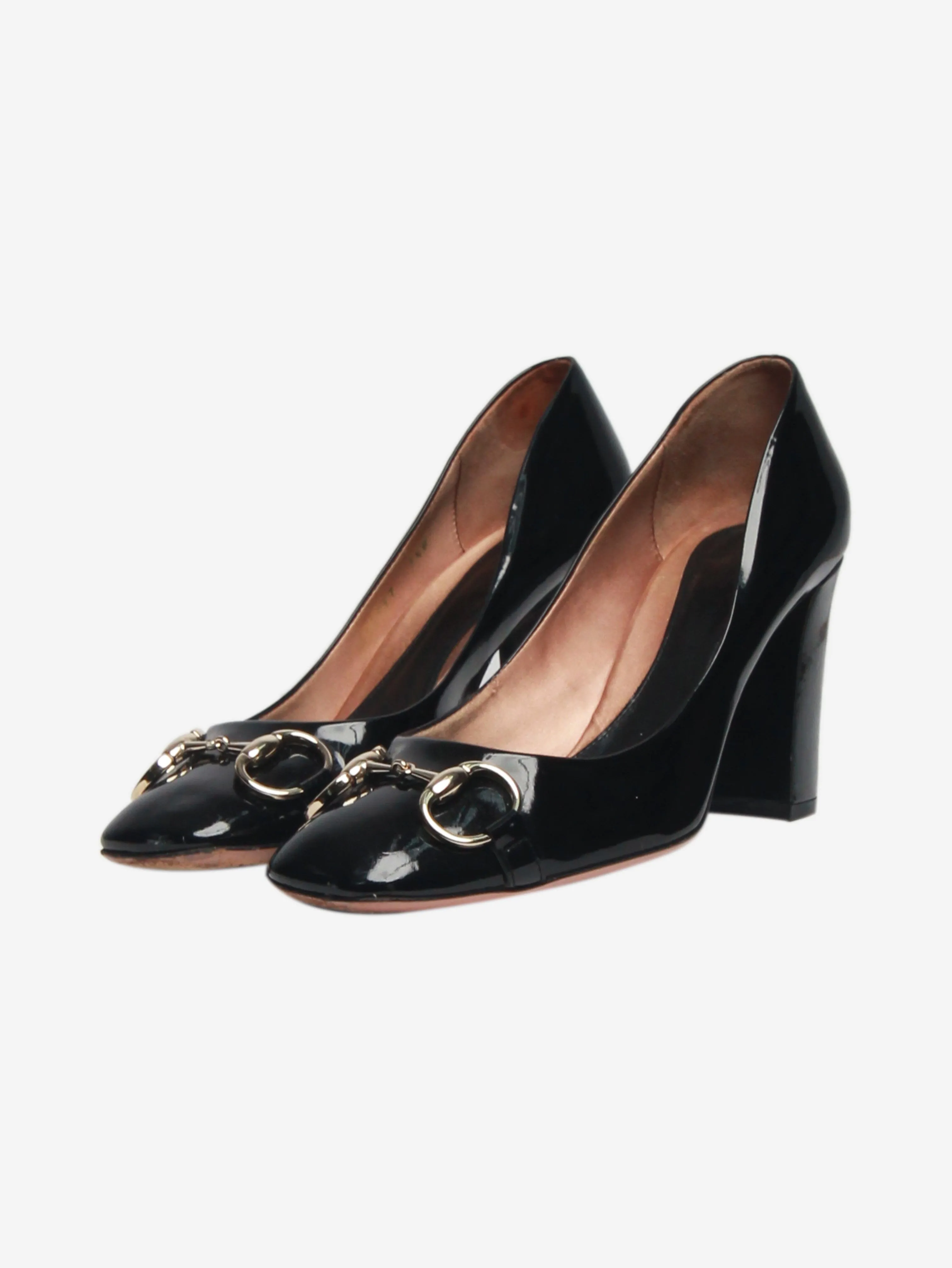 Black patent Horsebit pumps - size EU 40.5