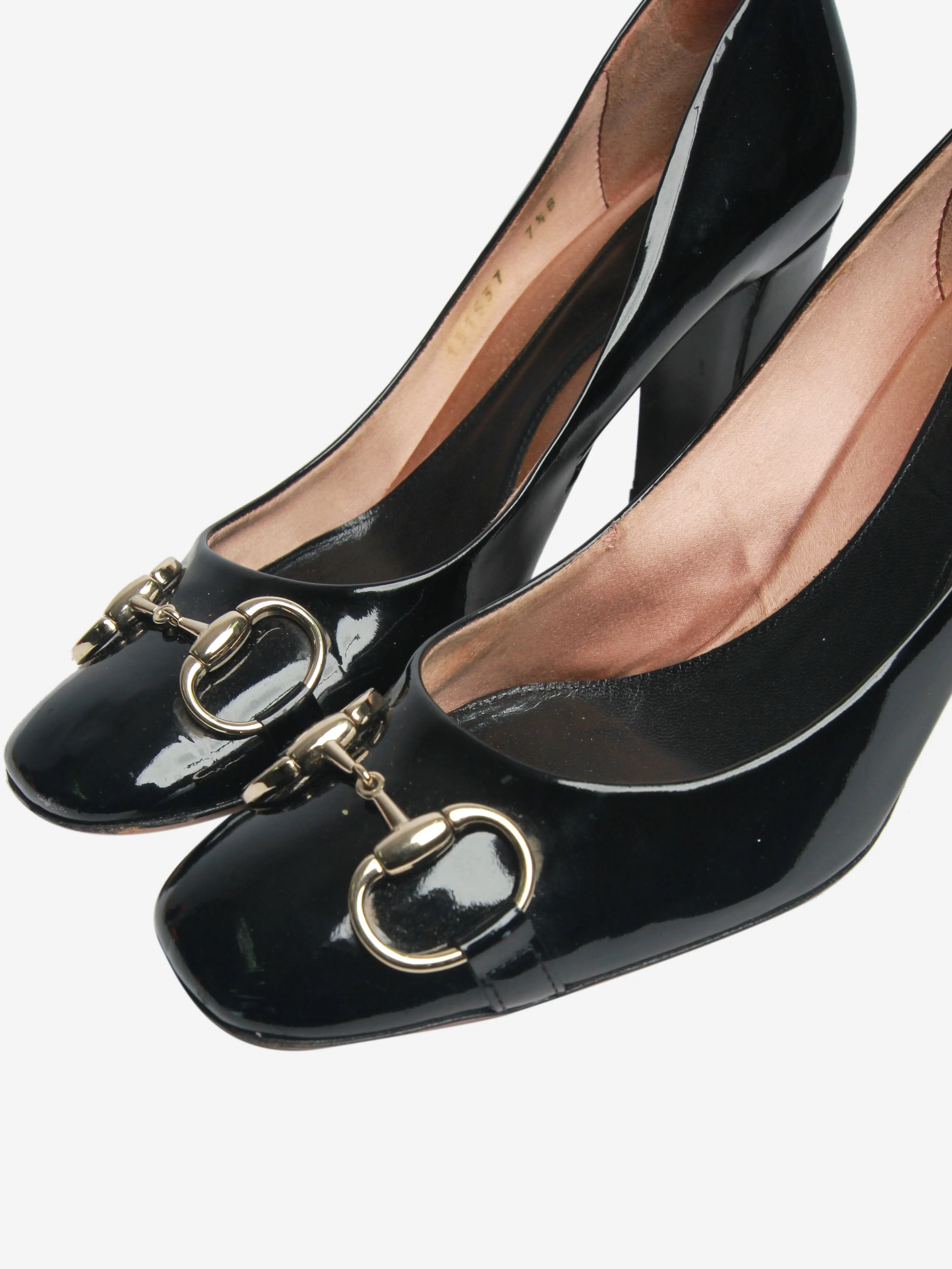 Black patent Horsebit pumps - size EU 40.5