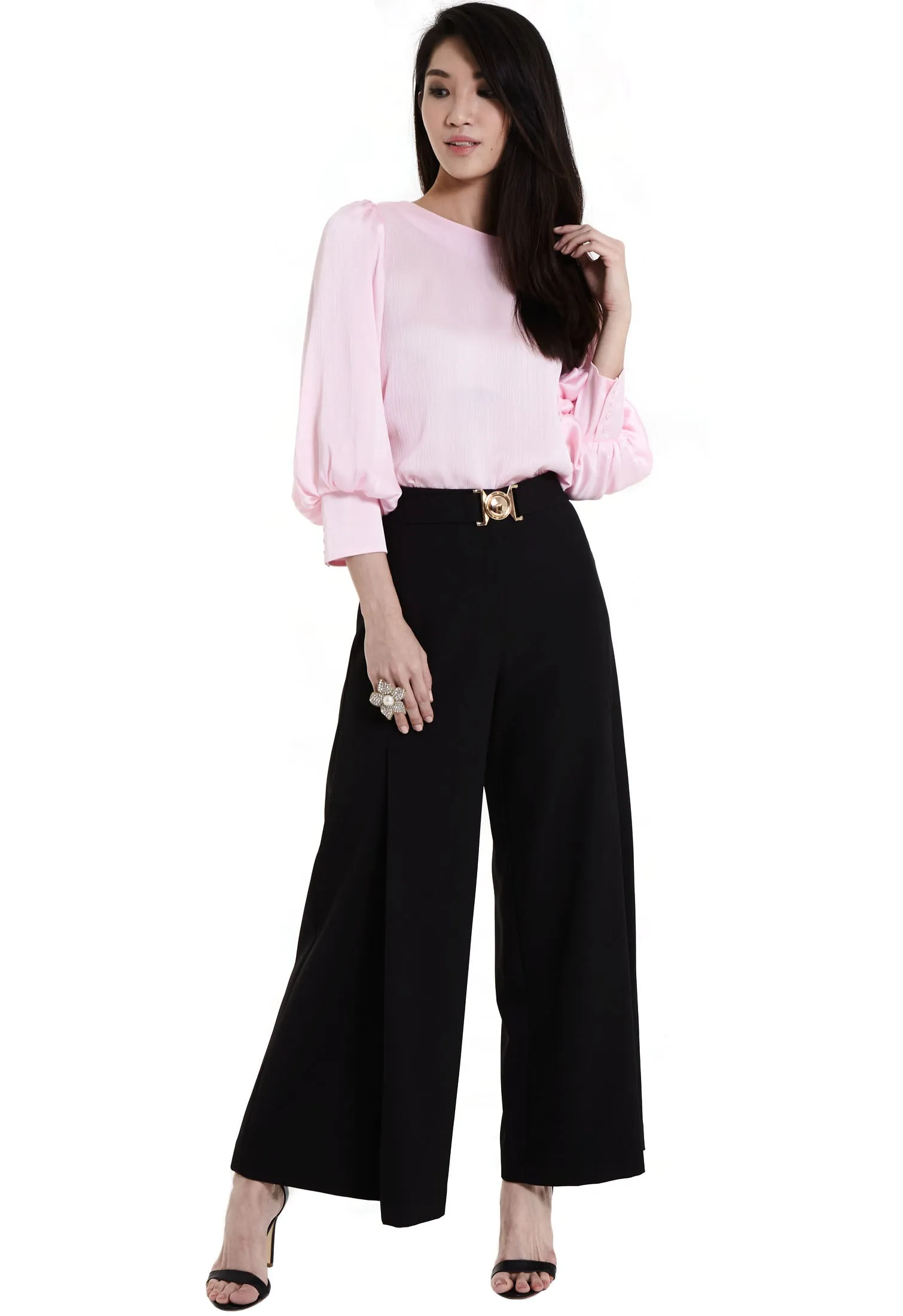 Buckled Wide Leg Pants