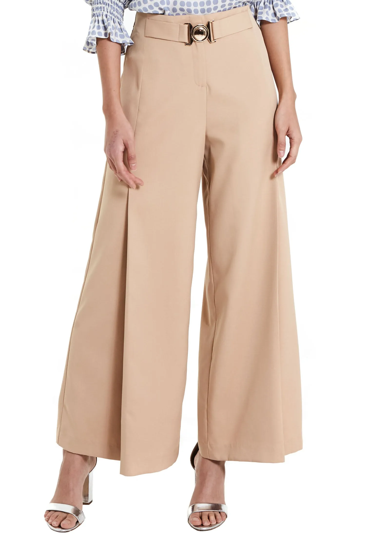 Buckled Wide Leg Pants