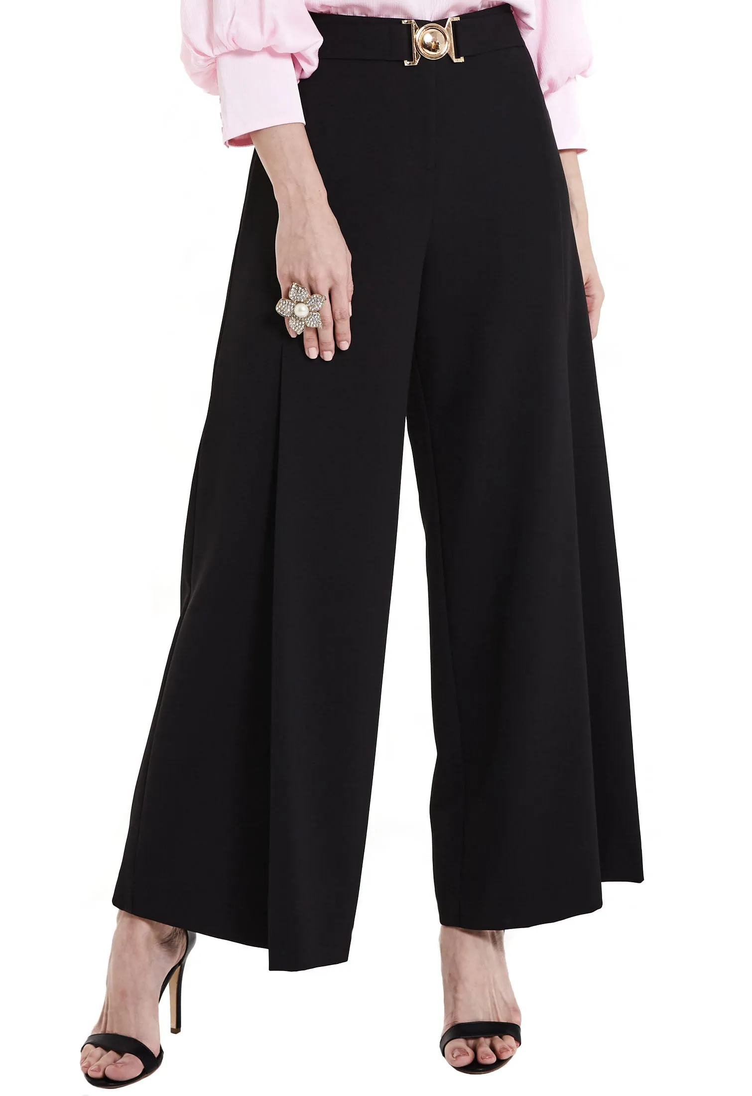 Buckled Wide Leg Pants