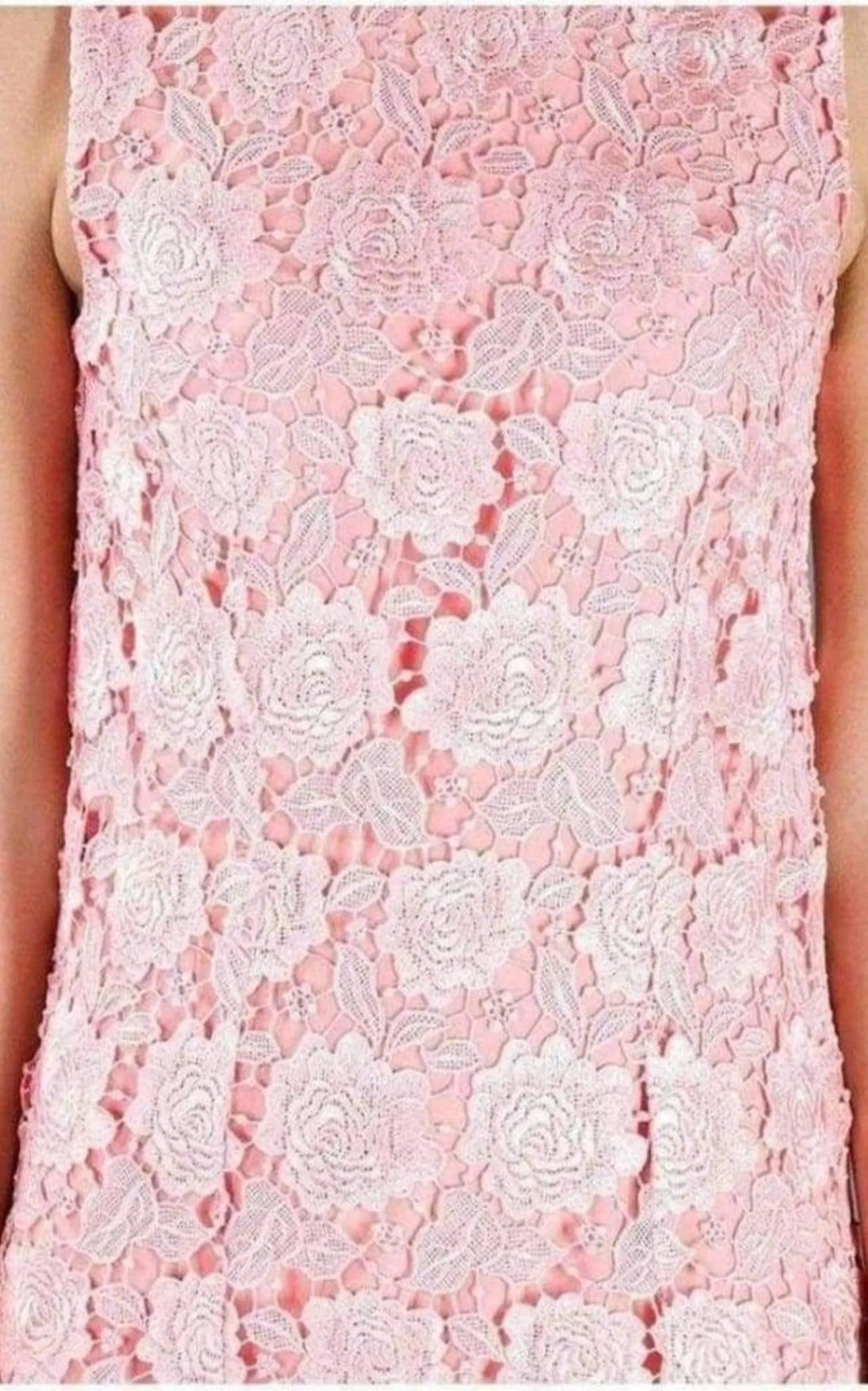 Coral Lace Overlay Dress