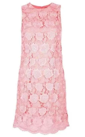 Coral Lace Overlay Dress