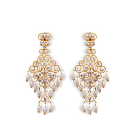 Earrings in Pearls and Zircons