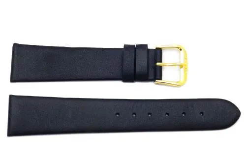 Flat Smooth Genuine Calf Leather Watch Strap