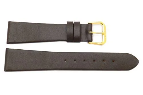 Flat Smooth Genuine Calf Leather Watch Strap