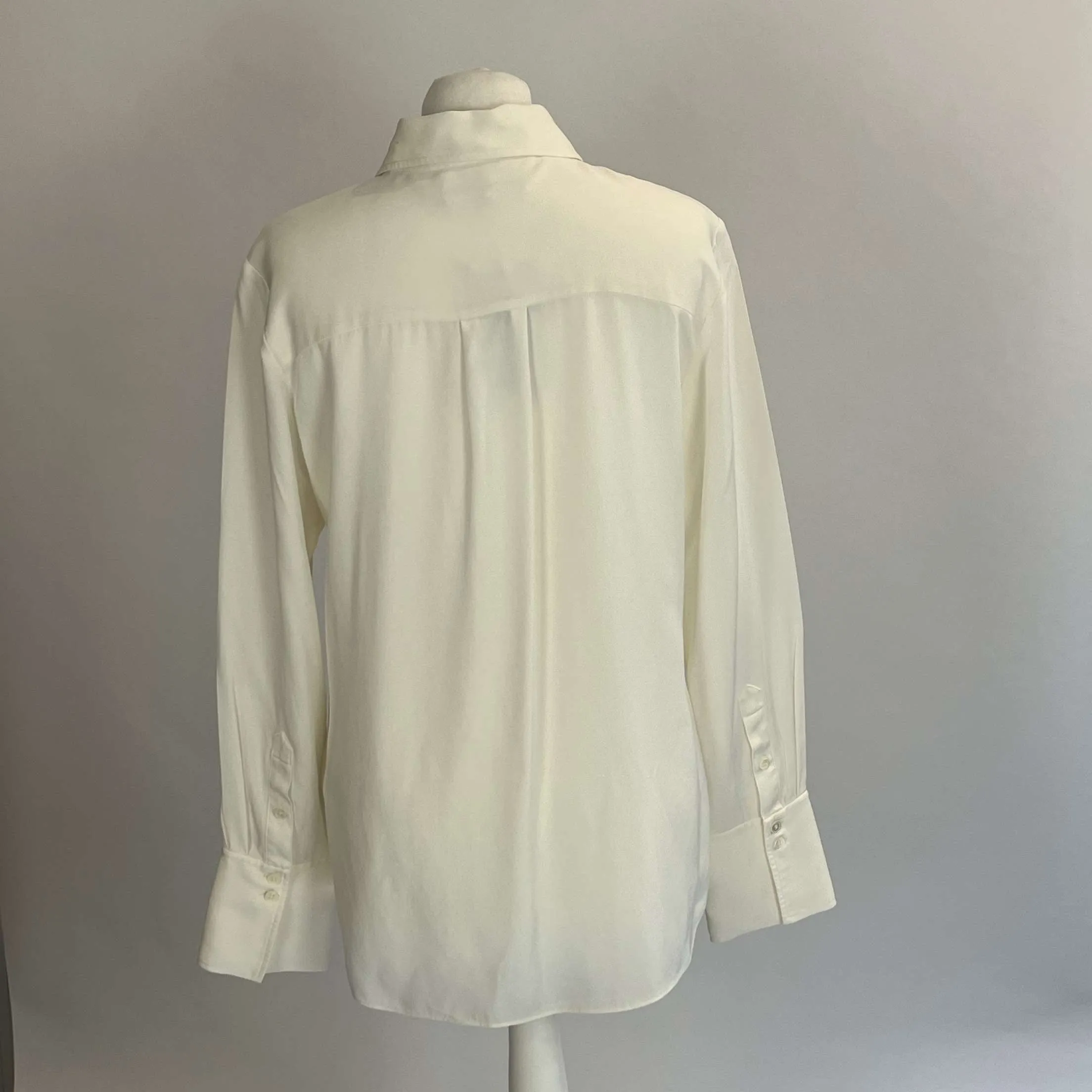 Frame Ivory Silk Ruffled Blouse M