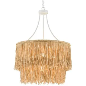 Fringed Two-Tiered Bohemian Chandelier