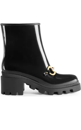 Horsebit - Detailed Heeled Rubber Rain Boots