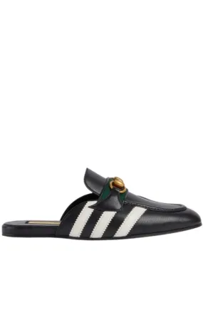 Horsebit x Adidas Leather Slipper in Black