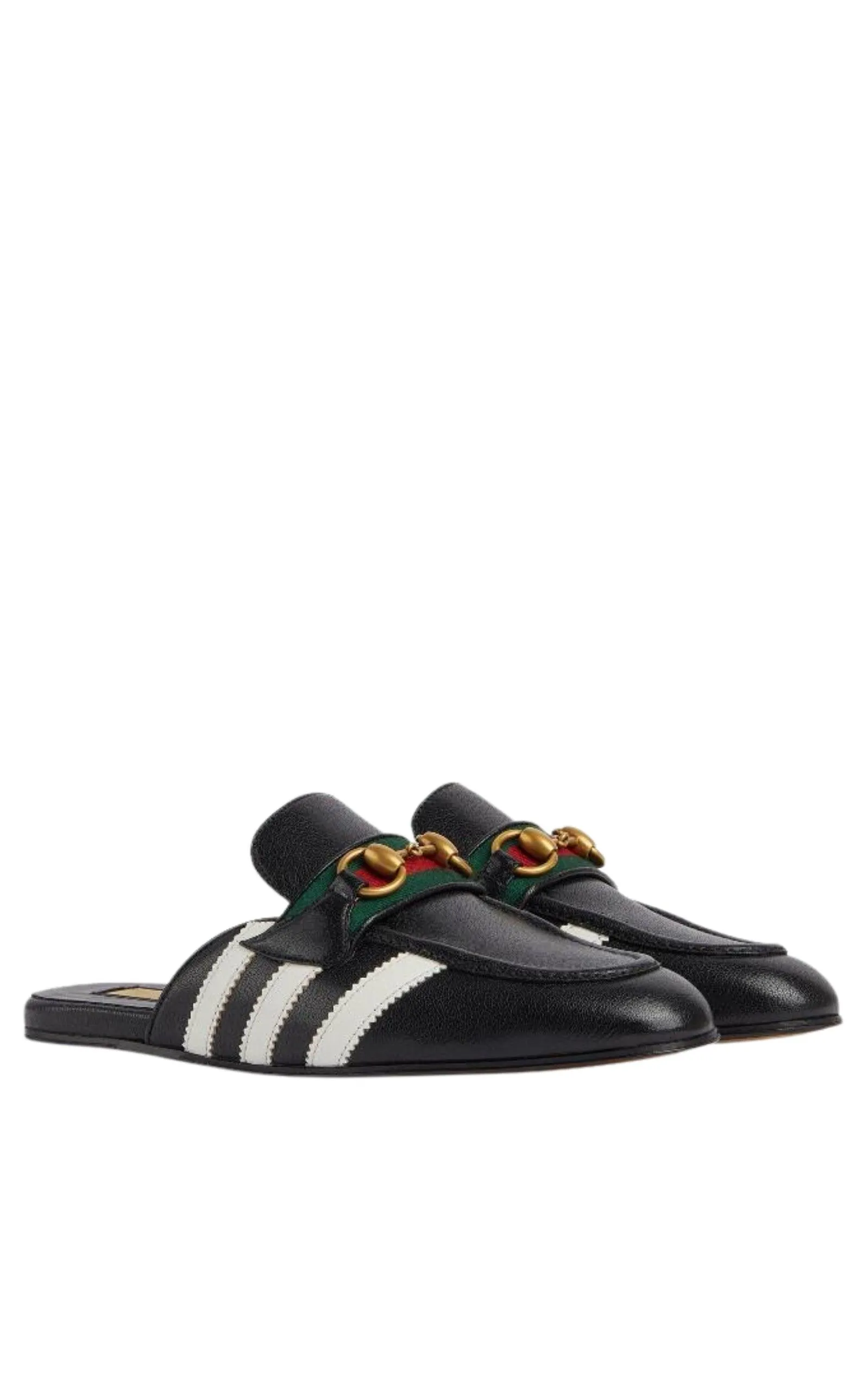 Horsebit x Adidas Leather Slipper in Black