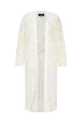 Lace Jacket with satin trim | IVORY | 8171ZR