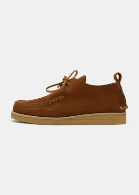 Lawson Suede Moccasin Shoe On Crepe Outsole - Cola Brown