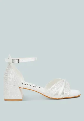 pearl embellished strappy sandals by ruw