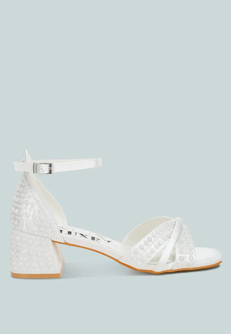 pearl embellished strappy sandals by ruw