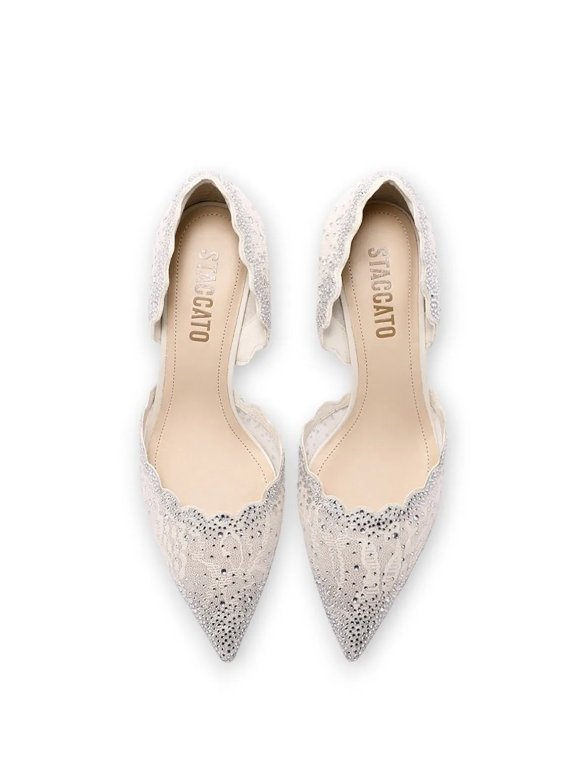 Sparkles Pointed Laces D'orsay Heels