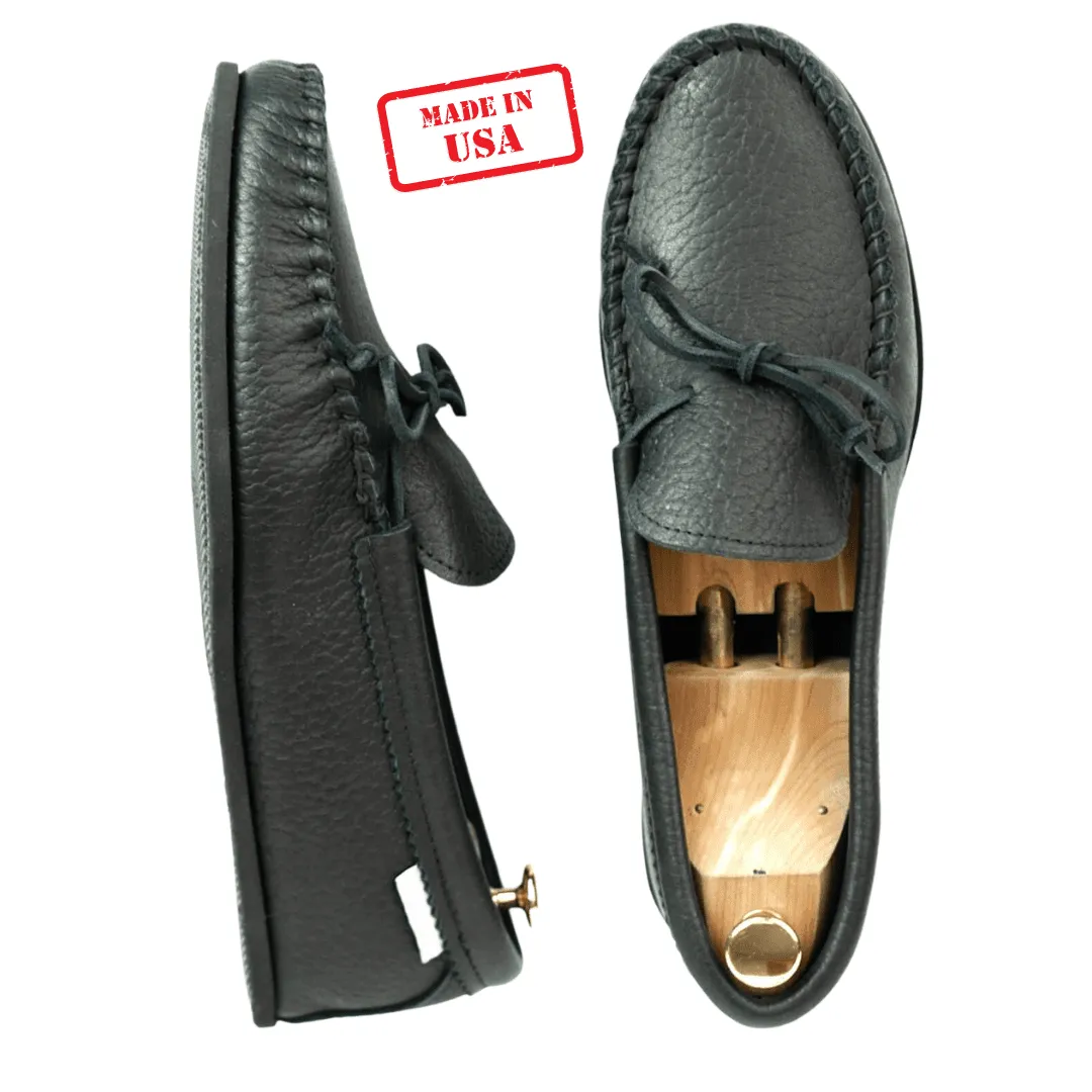 Spring Grove USA Moccasins - Black Cowhide