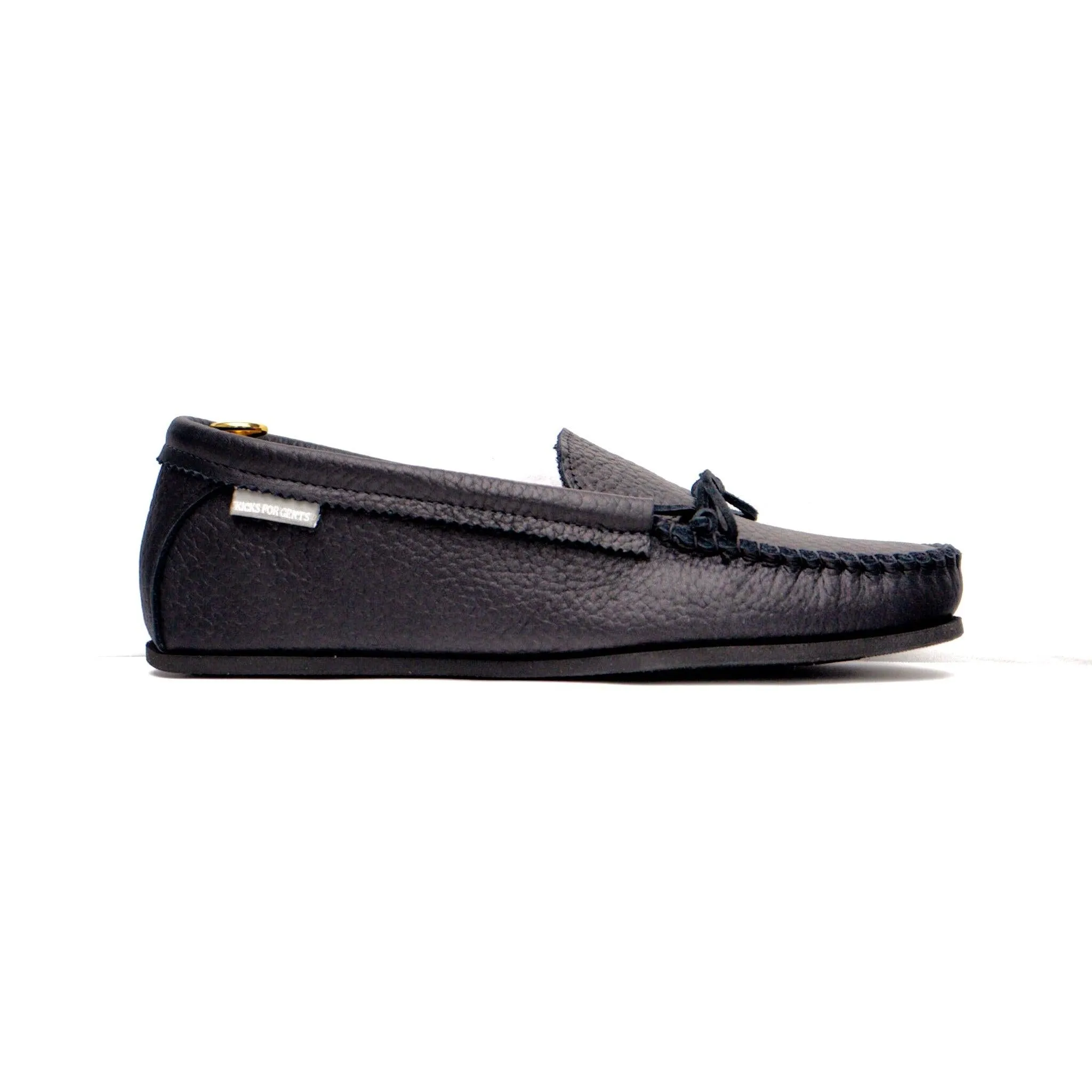 Spring Grove USA Moccasins - Black Cowhide