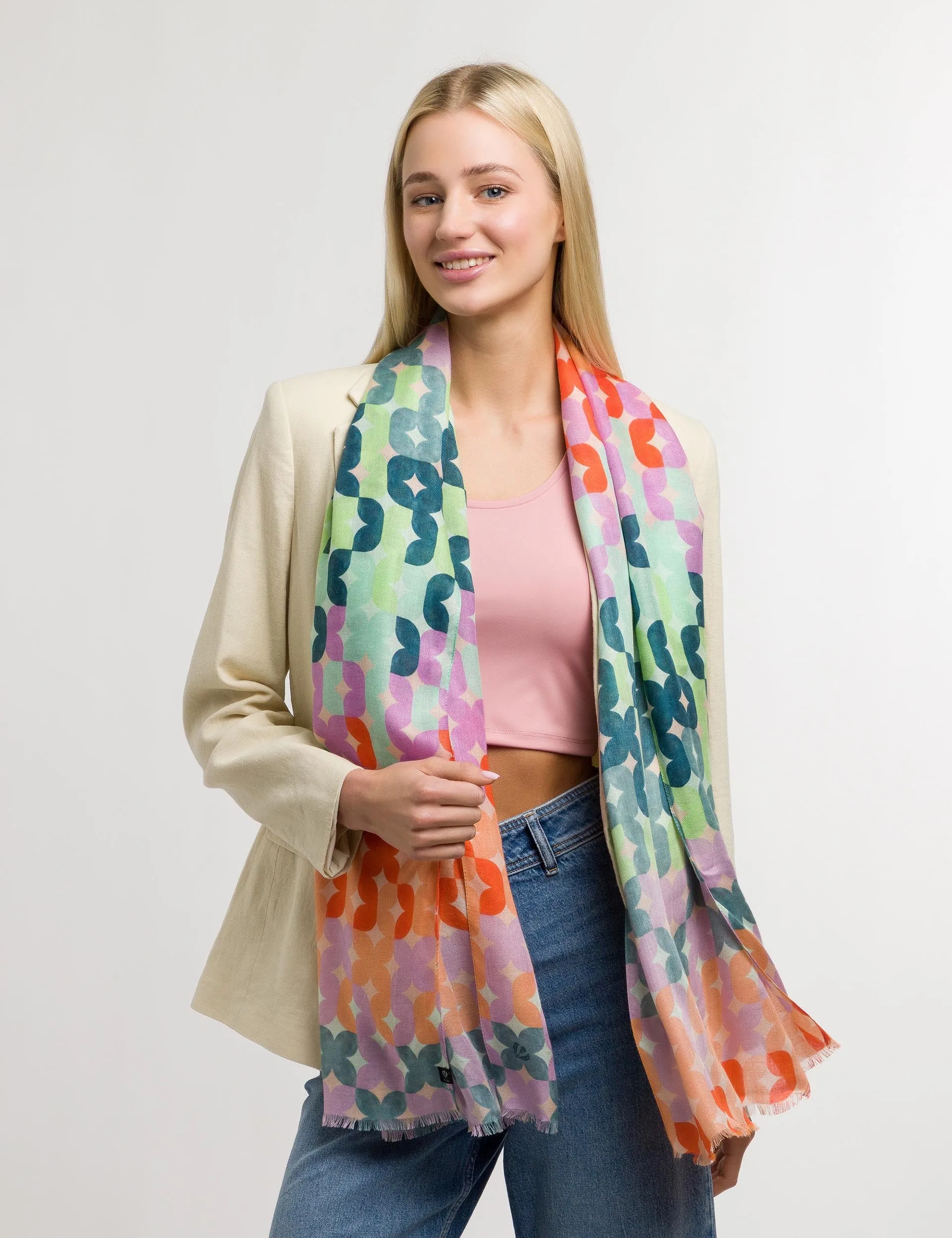 Sustainability Edition Tiled Floral Scarf