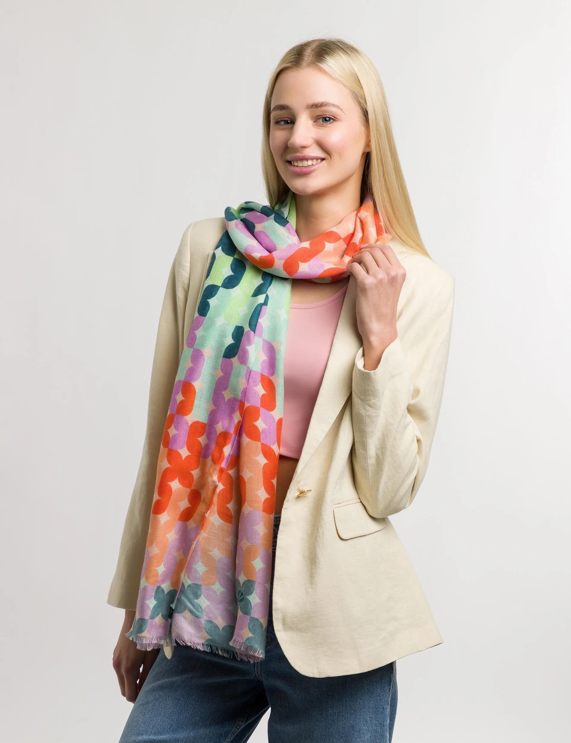 Sustainability Edition Tiled Floral Scarf