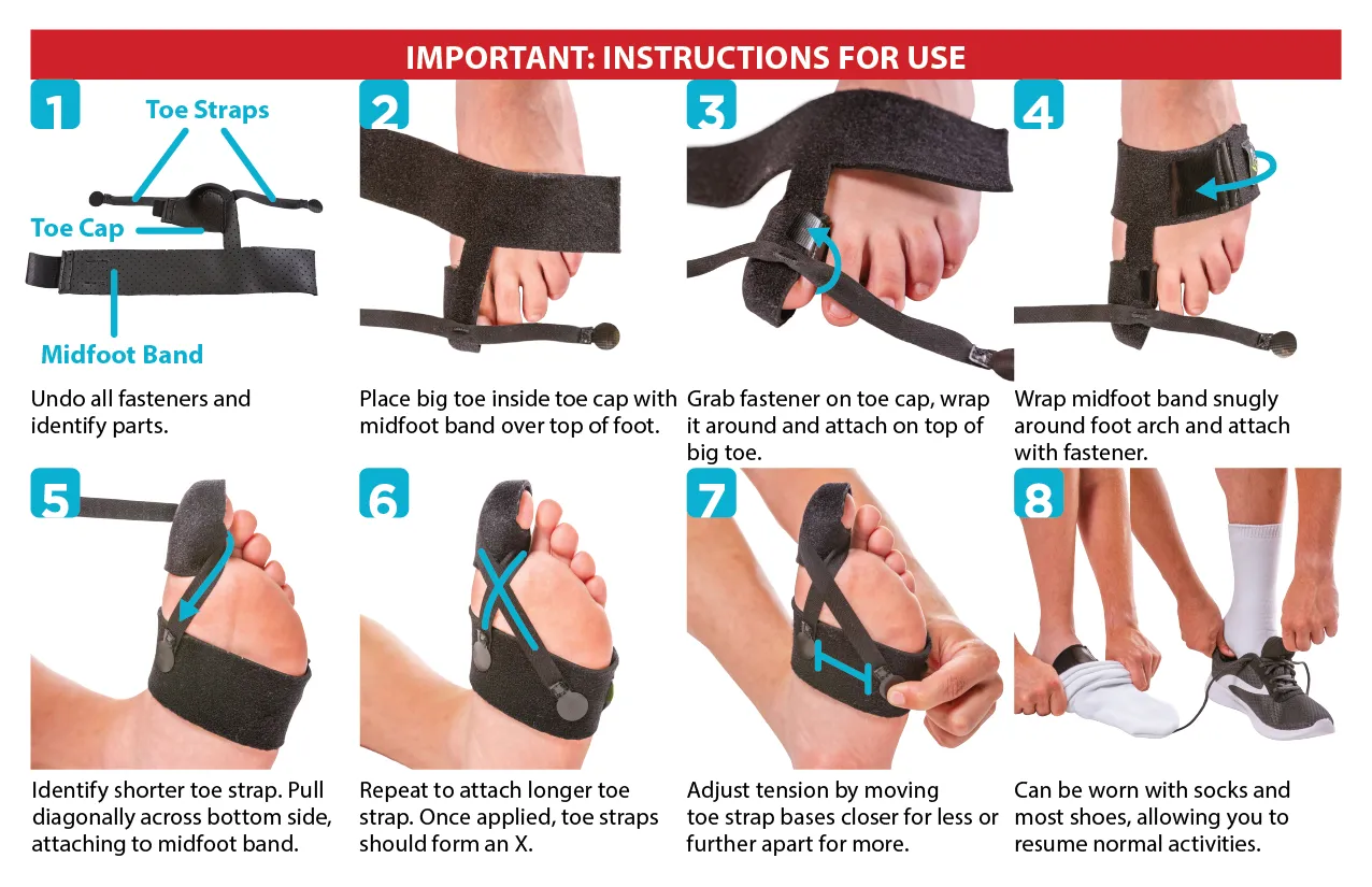 Turf Toe Brace | Soft Support Straps for Sprained Big Toe Treatment & Taping Alternative