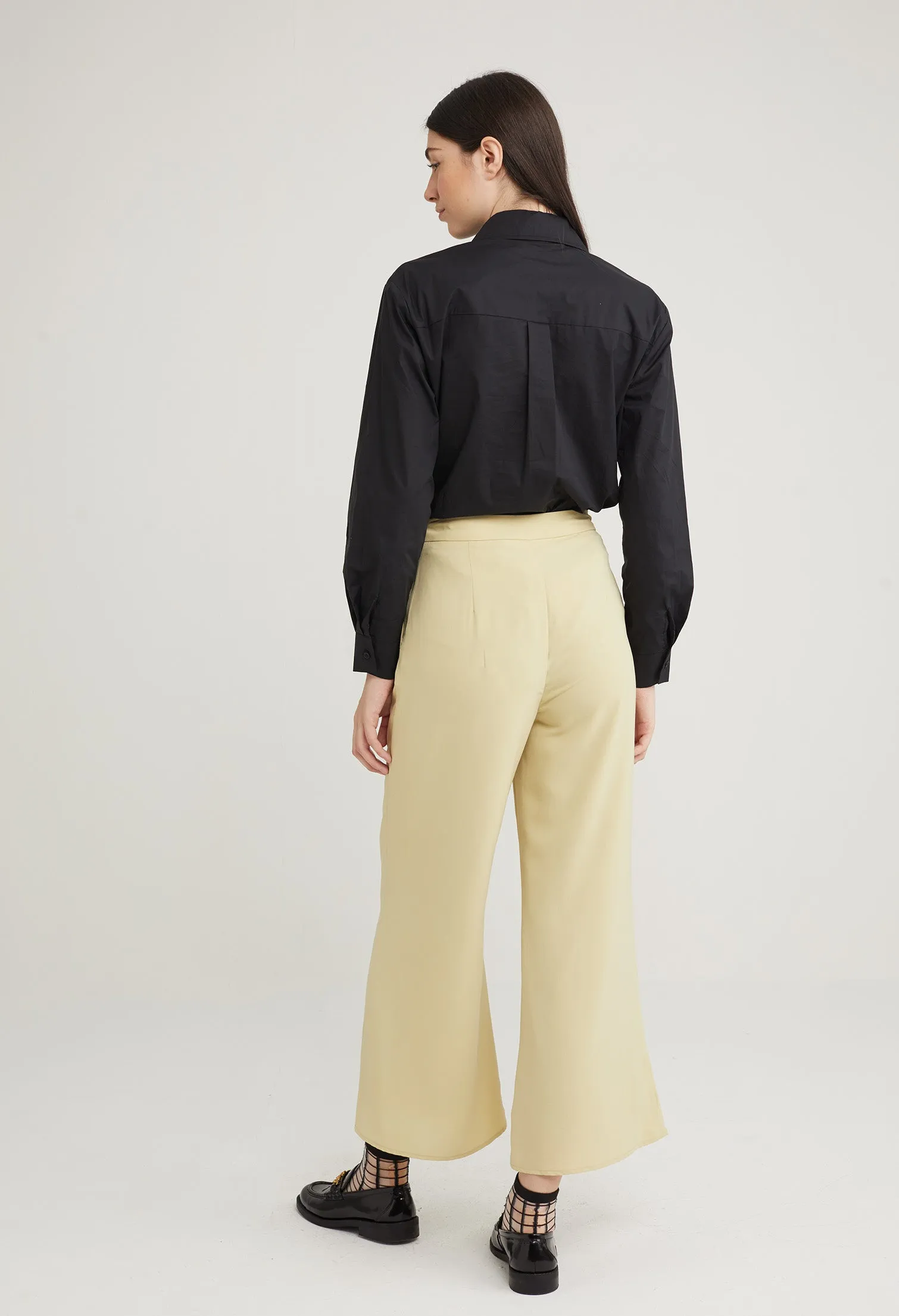 Waist Accent Wide Leg Palazzo Pants