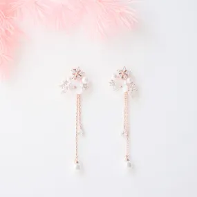 White Sakura Blushing Earrings