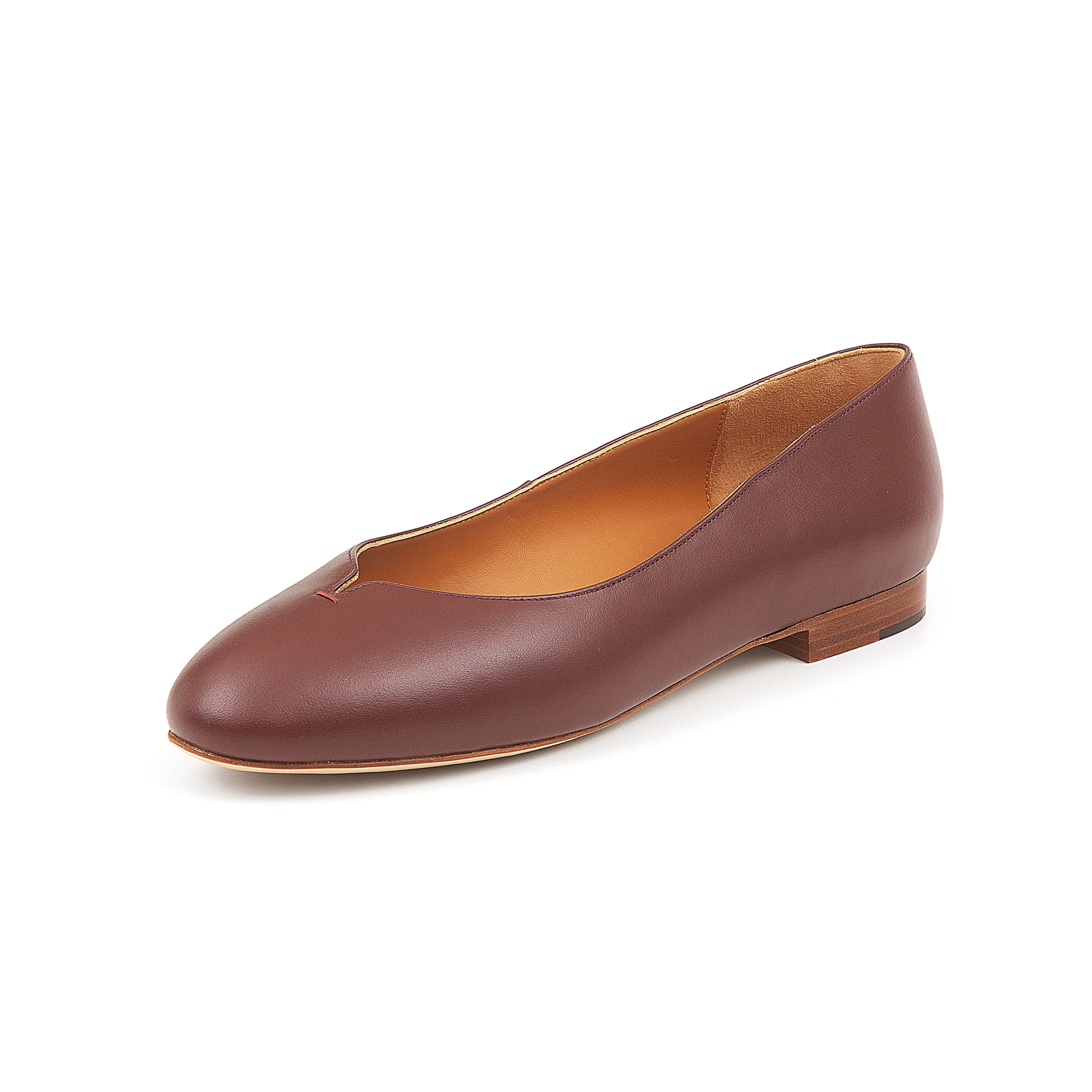 Yumi Ballet Flat in Classic Oxblood Leather