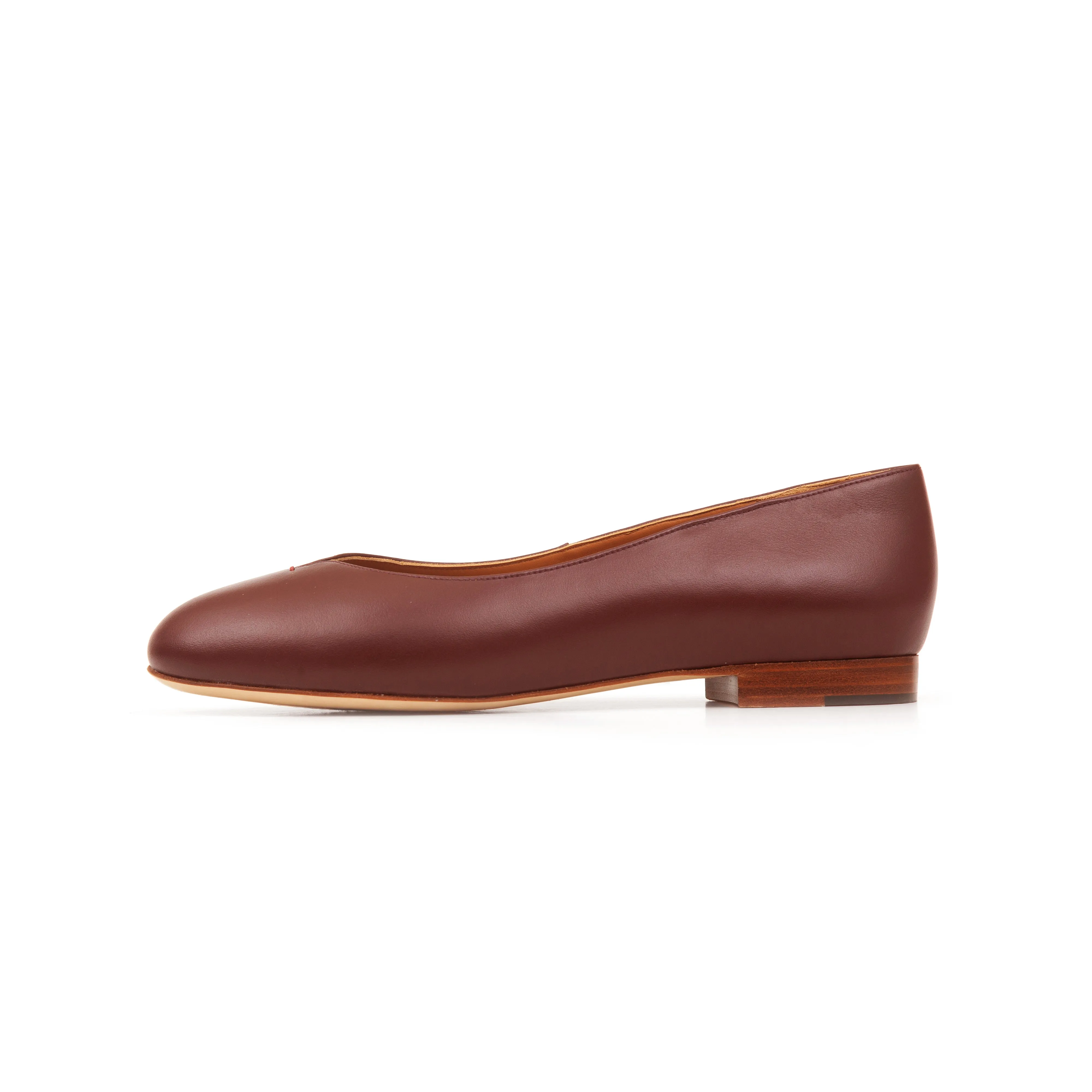 Yumi Ballet Flat in Classic Oxblood Leather