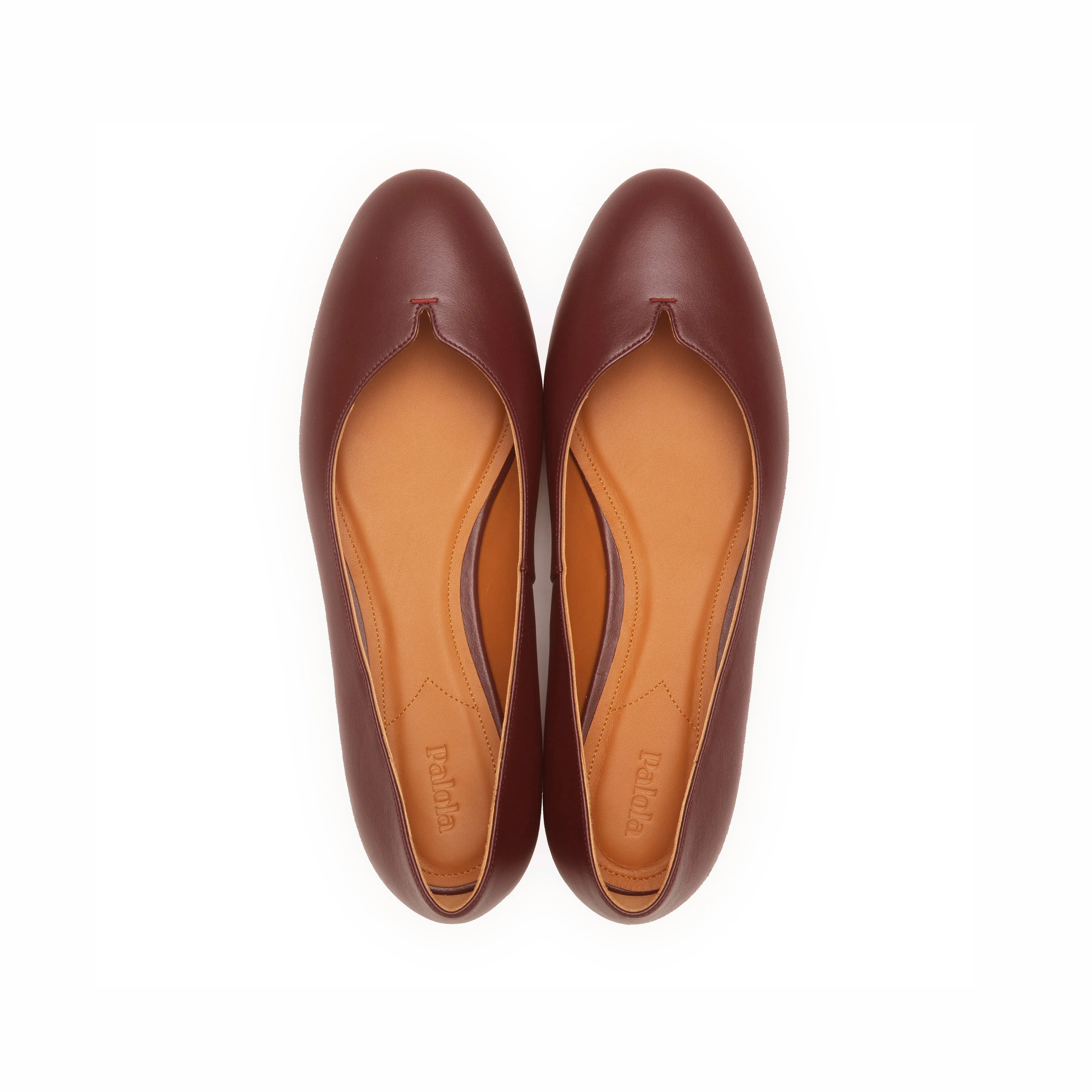 Yumi Ballet Flat in Classic Oxblood Leather